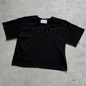 Real Safety Pins Slashed T-Shirt from The Kooples xSport - Women's Sz 1